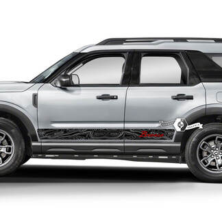 2x Ford Bronco portes panneau à bascule carte topographique autocollants autocollants 2 couleurs
