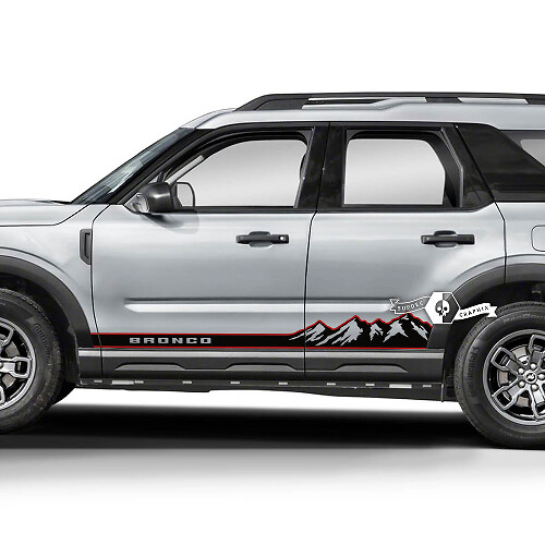 2x Ford Bronco Montagnes Forêt Portes Côté logo Garniture Autocollants Autocollants 2 Couleurs
