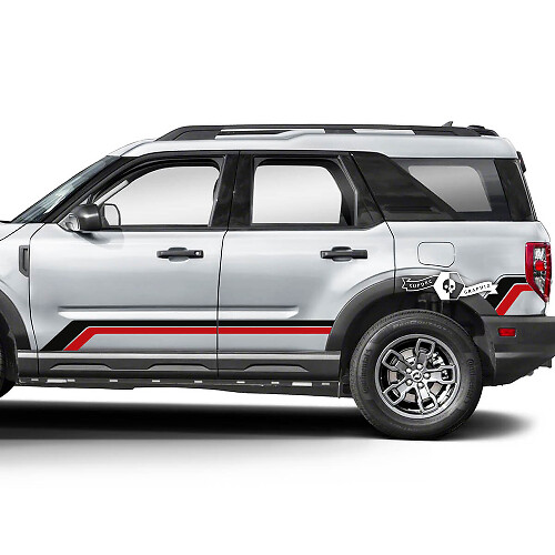 2x Ford Bronco Portes Côté Garde-boue Double Ligne Autocollants Autocollants 2 Couleurs
