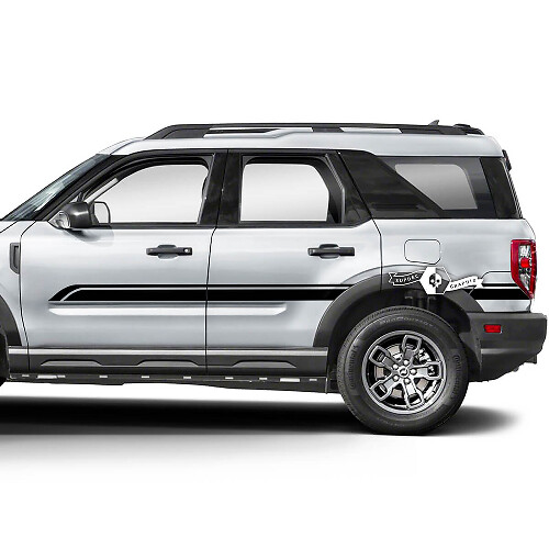 2x autocollants de ligne de garniture de garde-boue latérale de portes Ford Bronco
