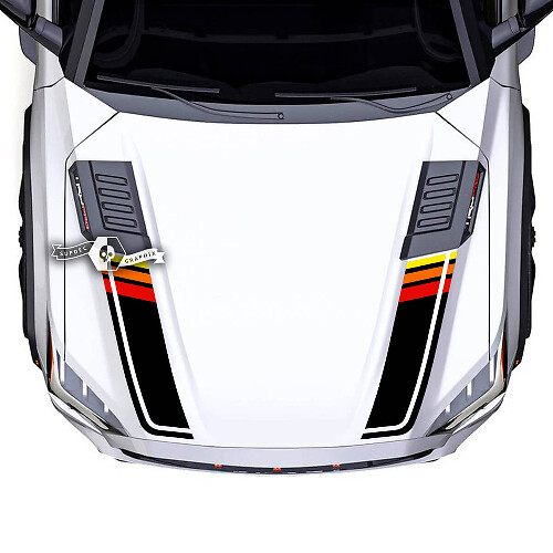 Toyota Sequoia Hood Retro vintage Classic Colors Trim Vinyl Stickers Decal s’adapte à Toyota Sequoia renversé
