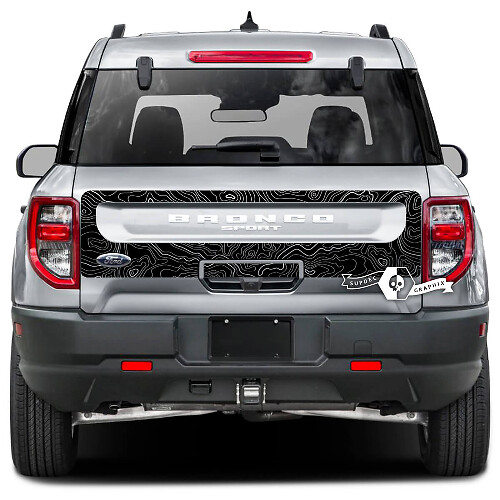 Ford Bronco Hayon Lit Carte Topographique Splash Wrap Autocollants Autocollants
