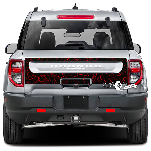Ford Bronco hayon lit carte topographique Splash Wrap décalcomanies autocollants 2 couleurs
