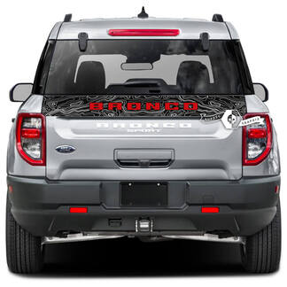Ford Bronco hayon lit garniture rayure Logo carte topographique Wrap décalcomanies autocollants 2 couleurs
