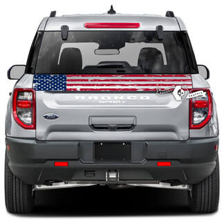 Ford Bronco hayon lit garniture bande USA drapeau Dazzle peinture détruit Wrap décalcomanies autocollants 2 couleurs
