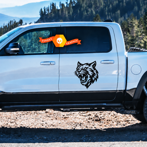 Custom Cat Head Side Graphic Kit Latéral Autocollant vinyle pour Dodge Ram 1500 TRX — Hellcat Style