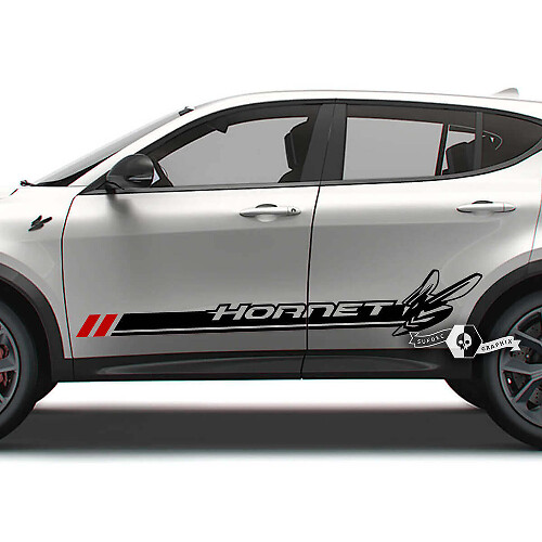 Kit d'autocollants vinyle logo bande latérale style Hornet pour Dodge Hornet