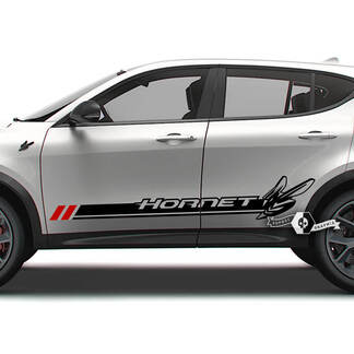 Paire Dodge Hornet Portes Bandes Latérales Logo Garniture Lignes Vinyle Autocollants Autocollants 2 Couleurs
