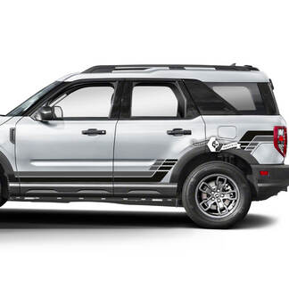 2x Ford Bronco portes vers le haut lignes de garde-boue latérales autocollants de garniture 2 couleurs
