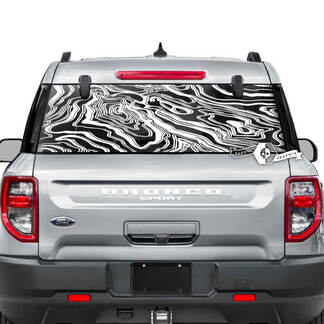 Ford Bronco Fenêtre arrière Montagnes Logo Mud Stripes Graphiques Décalcomanies
