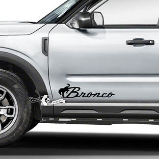 Paire Ford Bronco Portes Côté Bronco Logo Vinyle Autocollant Autocollant Graphique
