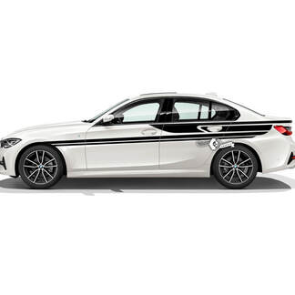 Paire BMW Hood Doors Up Side Stripes Rally Motorsport Garniture de garde-boue arrière Autocollant en vinyle F30 G20
