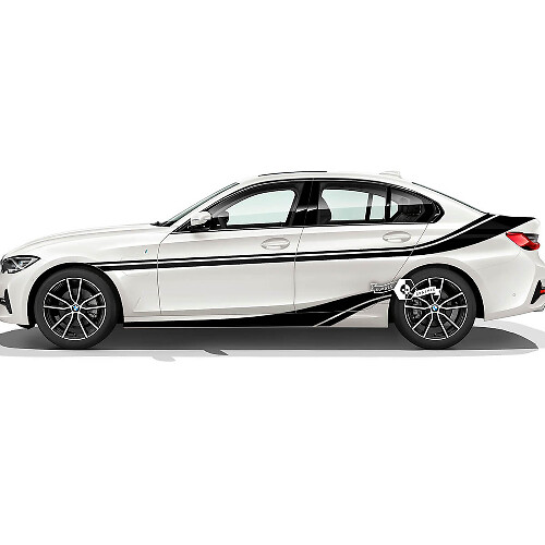 Paire BMW Hood Doors Up Down Side Stripes Rally Motorsport Garniture de garde-boue arrière Autocollant en vinyle F30 G20
