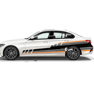 Paire BMW capot portes côté rallye Motorsport garniture arrière garde-boue lignes vinyle autocollant autocollant F30 G20 2 couleurs
