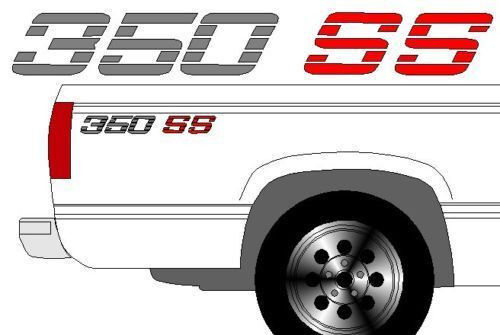 Kit de décalcomanies en vinyle 350 SS pour cabine de camion Chevy 1990-1993