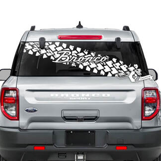 Ford Bronco Fenêtre arrière USA Drapeau Détruit Rayures Graphiques Décalcomanies
