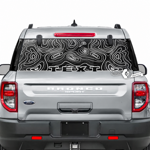 Musclecar horse fenêtre arrière carte topographique Logo Wrap graphiques autocollants décalcomanies

