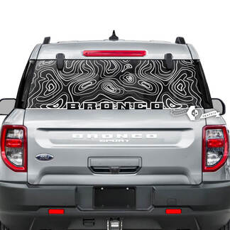 Ford Bronco Fenêtre arrière Carte topographique Logo Wrap Graphics Décalcomanies
