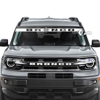 Ford Bronco fenêtre arrière pare-brise Logo boussole rayures graphiques décalcomanies
