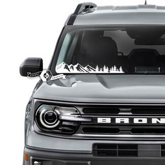 Ford Bronco fenêtre pare-brise forêt Logo rayures graphiques décalcomanies
