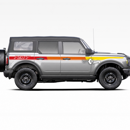 Paire Musclecar horse Portes latérales Couleurs rétro Sunset Old School Trim Stripes Graphics Stickers Stickers 3 couleurs
