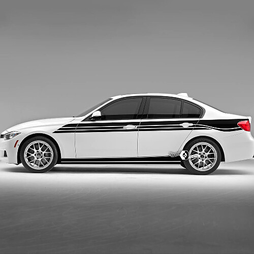 Paire de portes BMW aligne des rayures latérales Rally Motorsport Trim Vinyl Decal Sticker F30 G20
