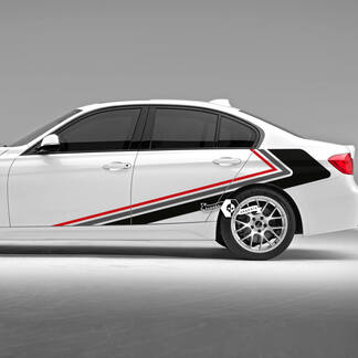 Paire de portes BMW aligne des rayures latérales Rally Motorsport Trim Vinyl Decal Sticker F30 G20 3 couleurs
