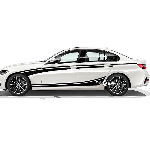 Paire BMW Portes Up Stripes Side Rally Motorsport Lines Et Rocker Panel Trim Vinyl Decal Sticker F30 G20
