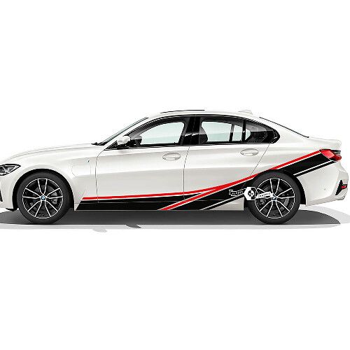 Paire BMW Doors Up Side Stripes Rally Motorsport Trim Vinyl Decal Autocollant F30 G20 2 Couleurs
