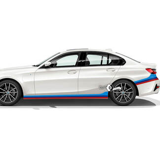 Paire de portes BMW côté garde-boue arrière panneau de bascule rayures rallye Motorsport vinyle autocollant autocollant F30 G20 M couleurs
