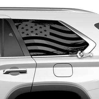 Paire d'autocollants en vinyle détruits pour fenêtre arrière de Toyota Sequoia, drapeau américain, adaptés à Toyota Sequoia
