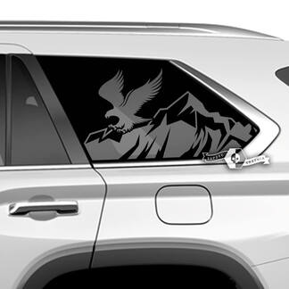Paire d’autocollants en vinyle pour fenêtre arrière Toyota Sequoia, pygargue à tête blanche, montagnes, autocollants adaptés à Toyota Sequoia
