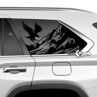 Paire d’autocollants en vinyle pour fenêtre arrière Toyota Sequoia, pygargue à tête blanche, autocollants adaptés à Toyota Sequoia
