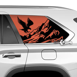 Paire d'autocollants en vinyle pour porte et fenêtre latérale de porte de Toyota Sequoia, pygargue à tête blanche, montagnes, adaptés à Toyota Sequoia, 2 couleurs
