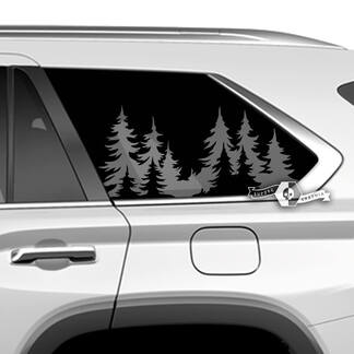 Paire Toyota Sequoia Portes Fenêtre Latérale Forêt Séquoia Arbres Vinyle Autocollants adaptés Toyota Sequoia
