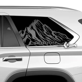 Paire Toyota Sequoia Fenêtre arrière Montagnes Logo Autocollants en vinyle Décalcomanie adaptée à Toyota Sequoia
