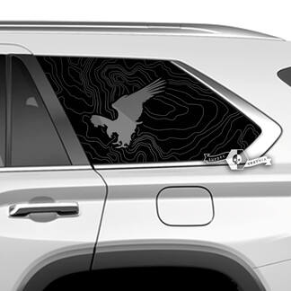 Paire Toyota Sequoia porte fenêtre latérale carte topographique Topo vinyle autocollants décalcomanie ajustement Toyota Sequoia
