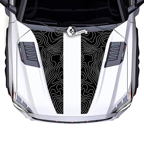 Toyota Sequoia Hood Carte topographique Double Split Vinyl Stickers Décalcomanie adaptée à Toyota Sequoia
