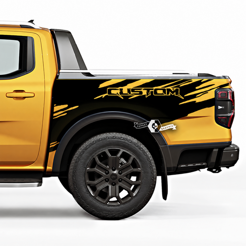 CUSTOM Distressed Bedside Wrap Pair Côté de benne Autocollant vinyle pour Ford Ranger