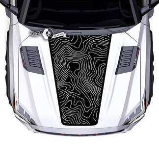 Toyota Sequoia Hood Carte topographique Autocollants en vinyle Décalcomanie adaptée à Toyota Sequoia
