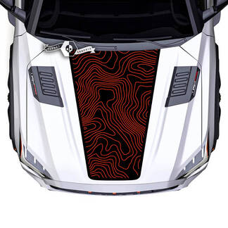Toyota Sequoia Hood Carte topographique Autocollants en vinyle Décalcomanie adaptée à Toyota Sequoia 2 couleurs
