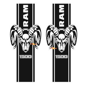 Dodge Ram 1500 Stripe Logo Graphic Decal Autocollant Lit Côté Arrière Camion Vinyle Lit
