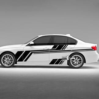 Paire de portes BMW aligne des rayures latérales Rally Motorsport Modern Lines Vinyl Decal Sticker F30 G20
