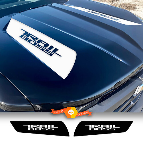Paire d'autocollants vinyle pour capot Chevy Colorado Trail Boss