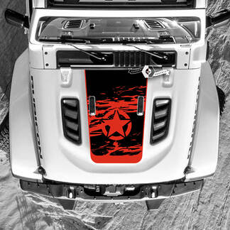 Jeep Wrangler capot décalcomanie militaire étoile boue éblouissante peinture détruit vinyle autocollants camion 2 couleurs
