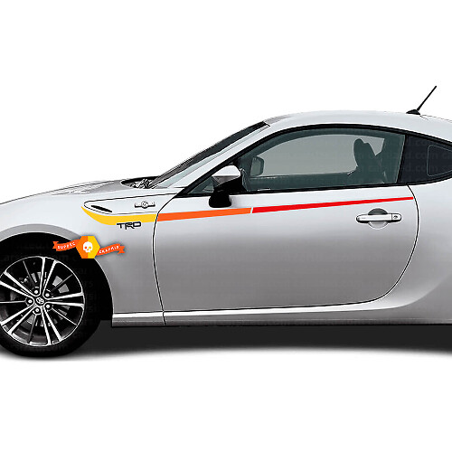 Autocollant vinyle à bandes latérales style vintage TRD pour Toyota GT86