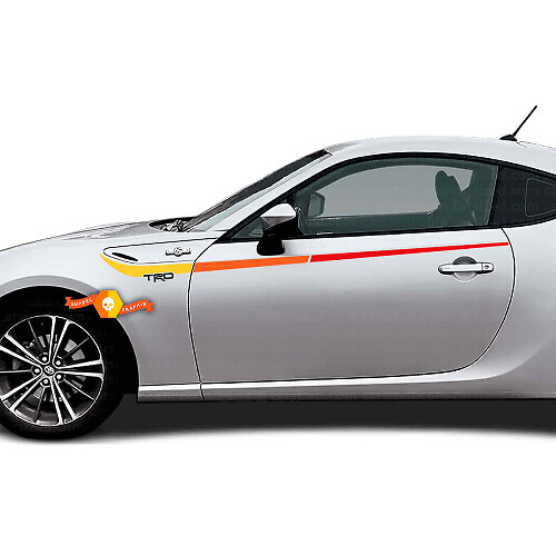 Kit d'autocollants en vinyle bandes latérales style vintage TRD pour Toyota GT86