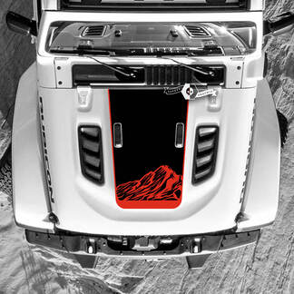 Jeep Wrangler Hood Decal Montagnes Autocollants en vinyle Bonnet 2 couleurs
