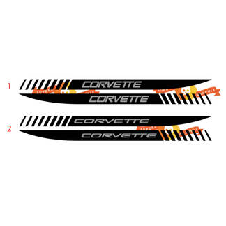 2x Chevrolet Corvette C8 Z06 portes latérales rayures 2 couleurs vinyle autocollant autocollant
