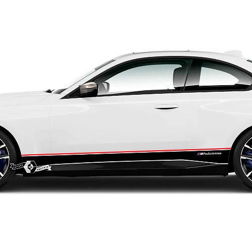 Paire BMW M2 M240 G42 F22 F87 M Performance panneau à bascule bandes latérales portes bande M vinyle autocollant autocollant 2 couleurs
